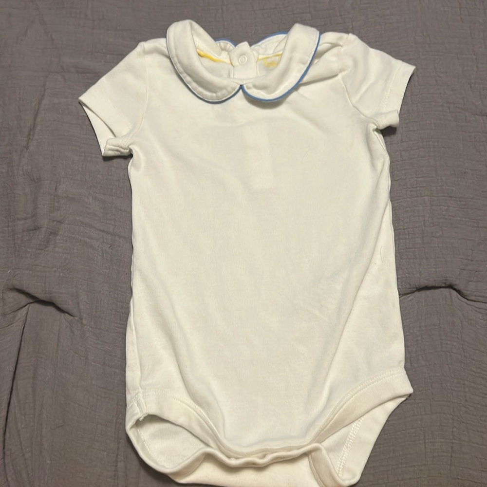 Baby Boden prayer pan collar onesie